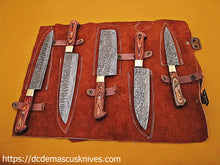 Load image into Gallery viewer, Custom  Made Damascus Steel Chef Knife Set. CH-56
