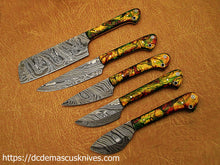 Load image into Gallery viewer, Custom  Made Damascus Steel Chef Knife Set.CH-65
