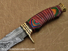 Load image into Gallery viewer, Custom Made Damascus Steel Kukri Knife.
