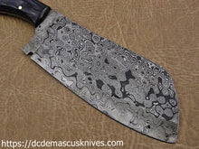 Load image into Gallery viewer, Custom Made Damascus Steel Cleaver.
