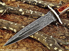 Load image into Gallery viewer, Custom  Made Damascus Steel Dagger Knife.
