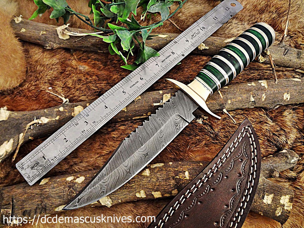 Custom Made Damascus Steel Hunting Knife.HT-21