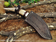 Load image into Gallery viewer, Custom  Made Damascus Steel Hunting Knife.
