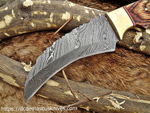 Load image into Gallery viewer, Custom Made Damascus Steel Skinner Knife.SK-122
