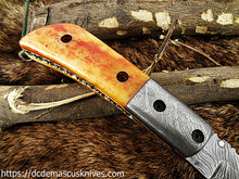 Load image into Gallery viewer, Custom Made Damascus Steel Folding Knife.FD-04
