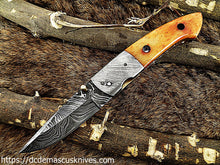 Load image into Gallery viewer, Custom Made Damascus Steel Folding Knife.FD-08
