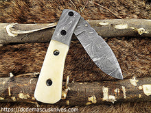 Load image into Gallery viewer, Custom Made Damascus Steel Folding Knife.FD-05
