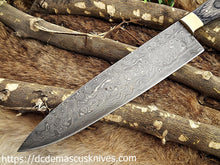 Load image into Gallery viewer, Custom  Made Damascus Steel Chef Knife.CH-37
