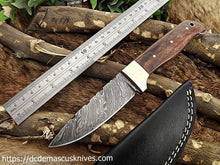 Load image into Gallery viewer, Custom Made Damascus Steel Skinner Knife.SK-136
