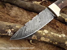 Load image into Gallery viewer, Custom Made Damascus Steel Skinner Knife.SK-136
