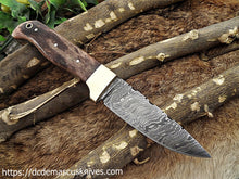 Load image into Gallery viewer, Custom Made Damascus Steel Skinner Knife.SK-136
