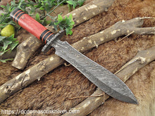 Load image into Gallery viewer, Custom Made Damascus Steel Dagger Hunting Knife.HT-27
