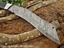 Load image into Gallery viewer, Custom Made Damascus Steel Kukri Knife.
