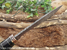 Load image into Gallery viewer, Custom Made Damascus Steel Dagger Kukri Knife.
