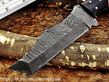 Load image into Gallery viewer, Custom  Made Damascus Steel Tanto Skinner Knife.SK-13
