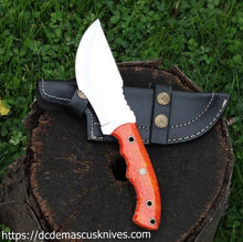 Load image into Gallery viewer, Custom  Made Damascus Steel Tracker  Knife.TR-30
