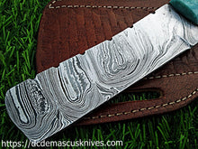 Load image into Gallery viewer, Custom Made Damascus Steel Bull Cutter.
