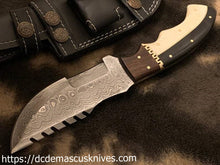 Load image into Gallery viewer, Custom  Made Damascus Steel Tracker  Knife.TR-13
