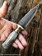 Load image into Gallery viewer, Custom  Made Damascus Steel Dagger Knife.
