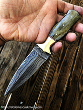 Load image into Gallery viewer, Custom  Made Damascus Steel Dagger Knife.
