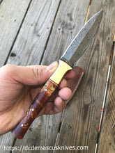 Load image into Gallery viewer, Custom  Made Damascus Steel Dagger Knife.
